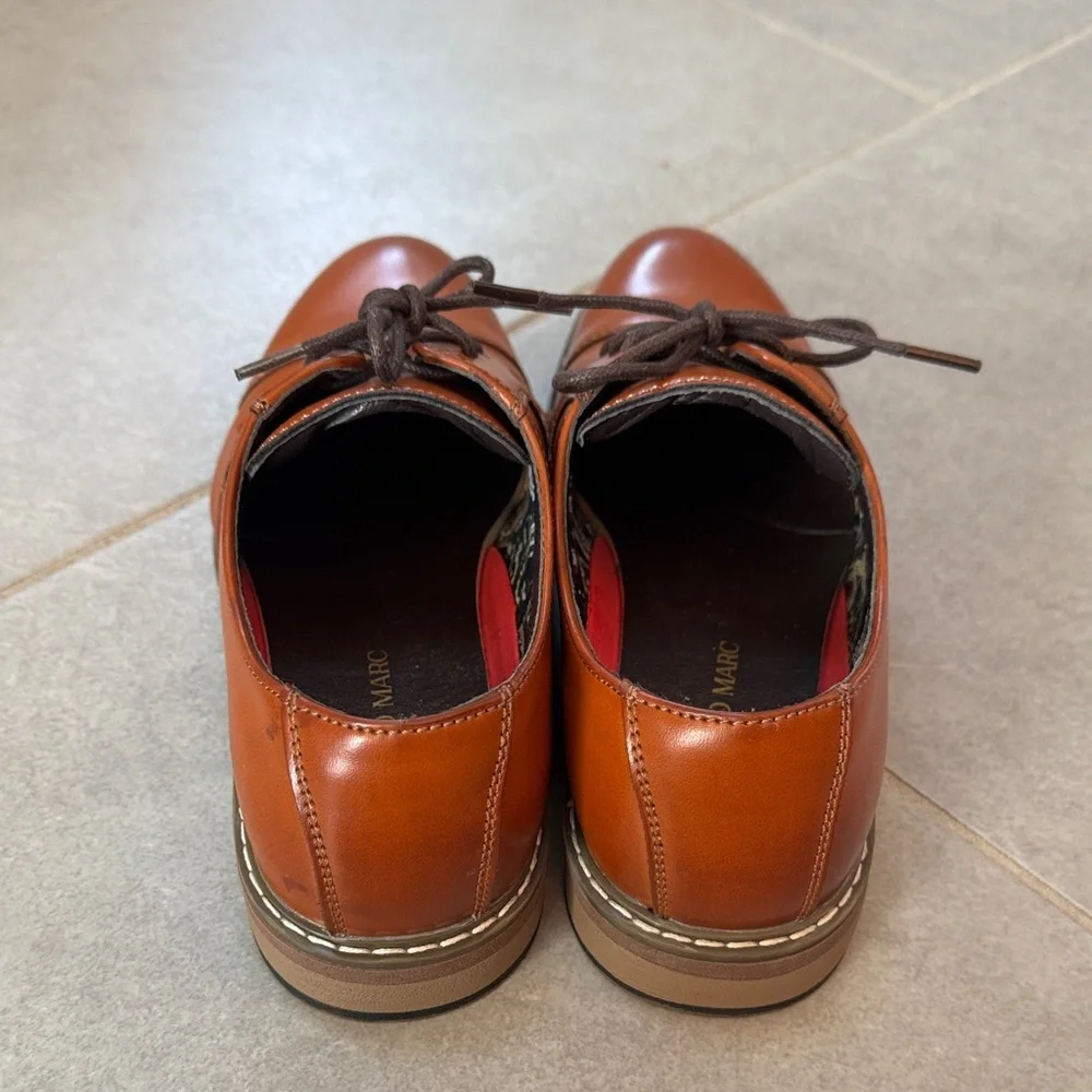 Kids Brown Dress Shoes Lace-Up Oxford